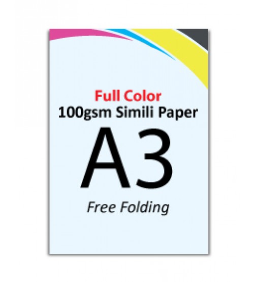A3 Flyer 100gsm Simili Paper (Free Folding) - FREE DELIVERY PENINSULAR MALAYSIA