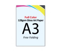 A3 Flyer 128gsm Gloss Art Paper (Free Folding) - FREE DELIVERY PENINSULAR MALAYSIA