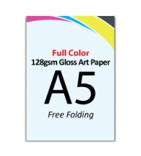 A5 Flyer - 128gsm Gloss Art Paper (Free Folding) - FREE DELIVERY PENINSULAR MALAYSIA