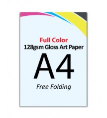 A4  Flyer 128gsm Gloss Art Paper (Free Folding) - FREE DELIVERY PENINSULAR MALAYSIA