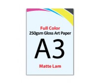 A3 Flyer 250gsm Art Card - 1 Side Matte Lam