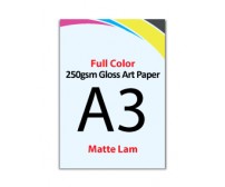 A3 Flyer 250gsm Art Card - 2 Side Matte Lam