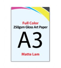 A3 Flyer 250gsm Art Card - 1 Side Matte Lam