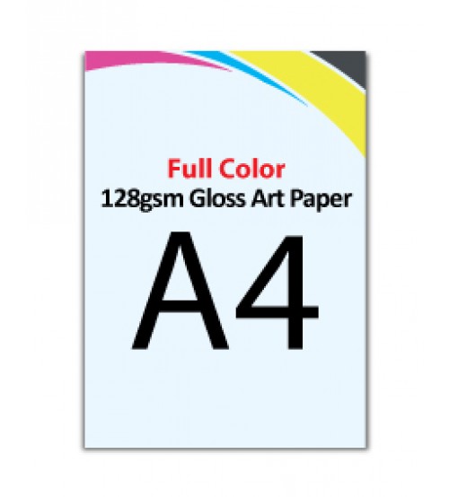 A4  Flyer 128gsm Gloss Art Paper - FREE DELIVERY PENINSULAR MALAYSIA