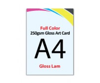 A4 Flyer 250gsm Art Card - 2 Side Gloss Lam - FREE DELIVERY PENINSULAR MALAYSIA