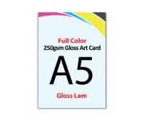 A5 Flyer 250gsm Art Card - 2 Side Gloss Lam - FREE DELIVERY PENINSULAR MALAYSIA