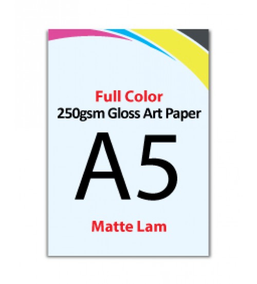 A5 Flyer 250gsm Art Card - 2 Side Matte Lam - FREE DELIVERY PENINSULAR MALAYSIA
