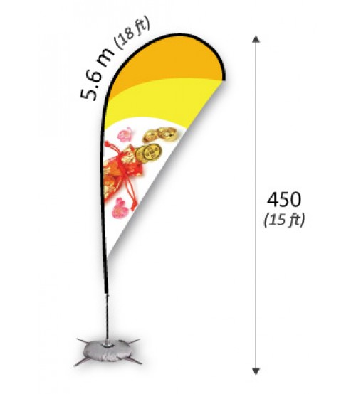 Teardrop Flag 5.6m (XL) -------------------- FREE DELIVERY PENINSULAR MALAYSIA